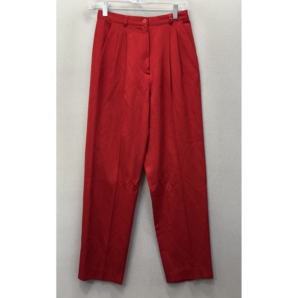 Vintage Paul Stanley Women's‎ Sz 6 Red 100% Pure Wool Pleated Front Dress Pants